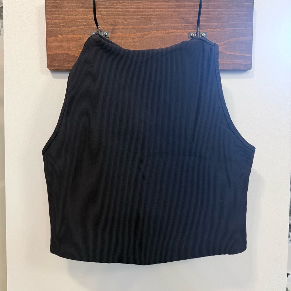 SPANX Black Fitted Crop Tank Top
